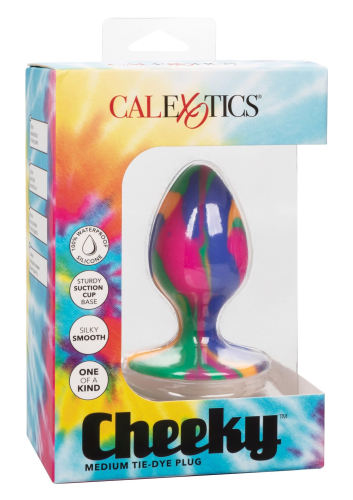 Анальна пробка силіконова кольорова California Exotic Novelties розмір Medium - 6