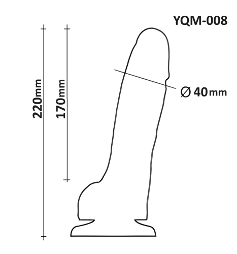 Фалоімітатор реалістичний з мошонкою на присосці тілесний OYO YQM-008 - 8