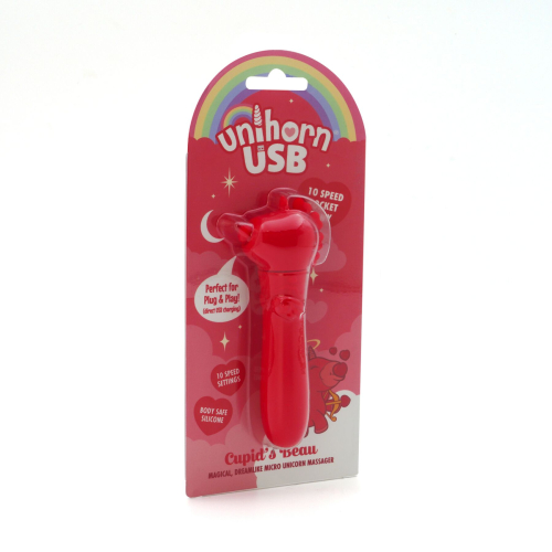 Віброкулька одноріжка для клітора червоного кольору Unihorn USB Bullet Cupid's Beau - 4