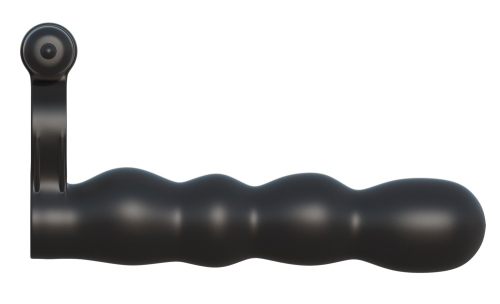 Вибронасадка на член для двойного проникновения черного цвета Posable Partner Double Penetrator - 3