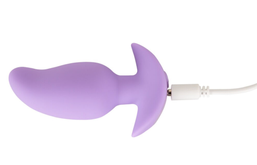 Анальна фіолетова вібропробка Soft Silicone Vibrating Mini Butt Plug - 4