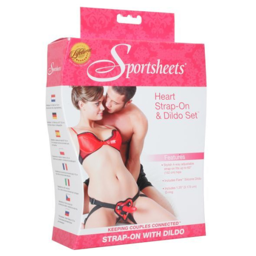 Страпон Sportsheets-Heart Harness and Dildo Kit - 2