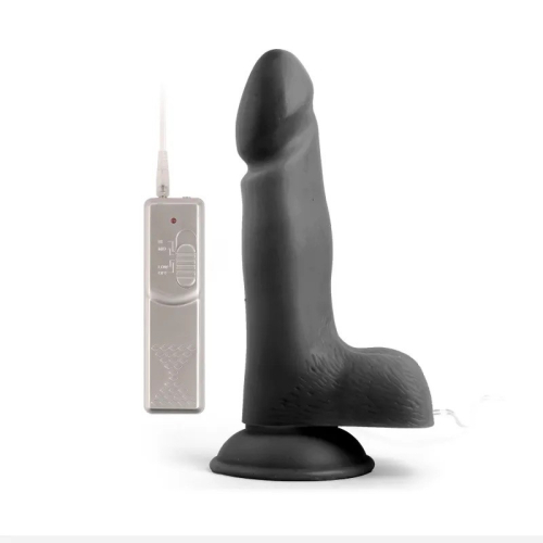 Вібратор реалістичний на присосці Buzzer Black Mr. Rude 8.3 чорний - 3