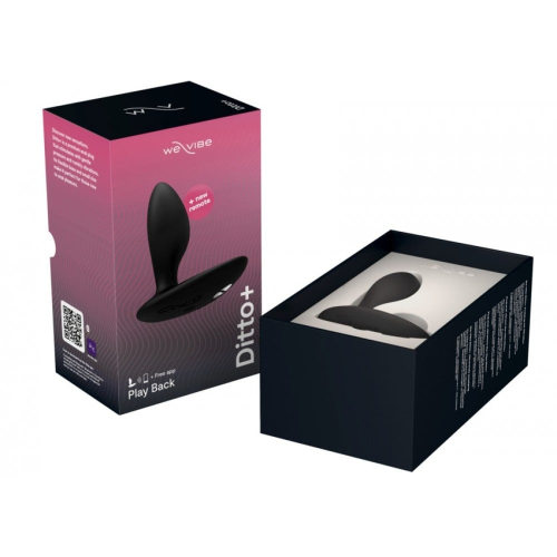 Анальная пробка з вибрацией We-Vibe Ditto+ Satin Black с пультом и управлением с телефона - 10
