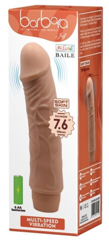 Вібратор реалістик бежевий BARBARA 7.6 Jeff MULTI-SPEED VIBRATOR - 11
