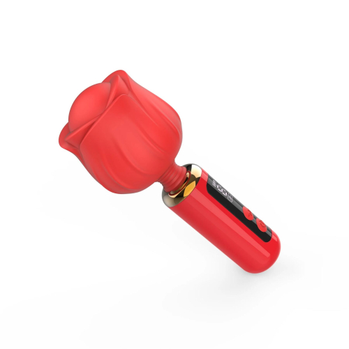 Вібромасажер голівка у вигляді червоної троянди Loviss Rose Mini Massage Wand Vibrator 9 режимів - 5