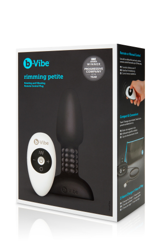 Анальна пробка з вібрацією і кульками B-Vibe, що обертаються, для еротичних ігор з пультом чорна - 12