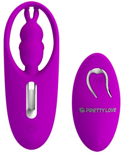 Віброяйце зайчик з пультом ДК фіолетового кольору Pretty Love Wild Rabbit - 4