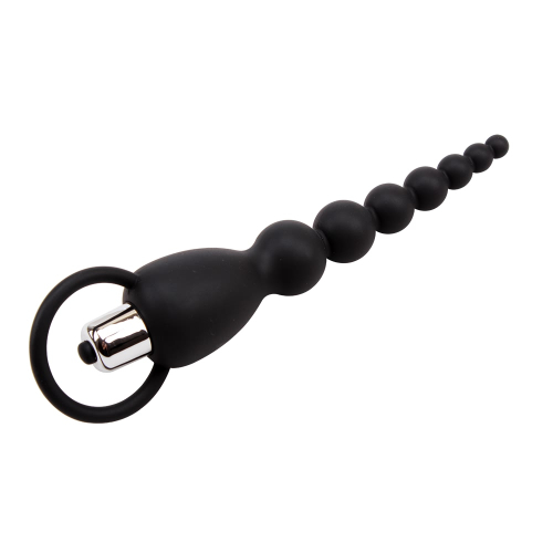 Силіконовий анальний ланцюжок з вібрацією Chica Black Mont-Elite Power Beads - 3