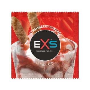 Презервативы латексные со вкусом клубники веганские EXS Flavoured Strawberry Sundae 10 штук