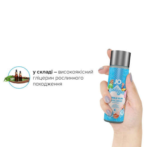 Лубрикант съедобный для орального секса вкус жвачки Бабл Гам System JO H2O Candy Shop 60 мл - 4