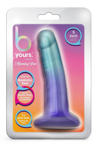 Реалистичный фаллоимитатор на присоске с градиентом голубого цвета Blush b Yours - 4