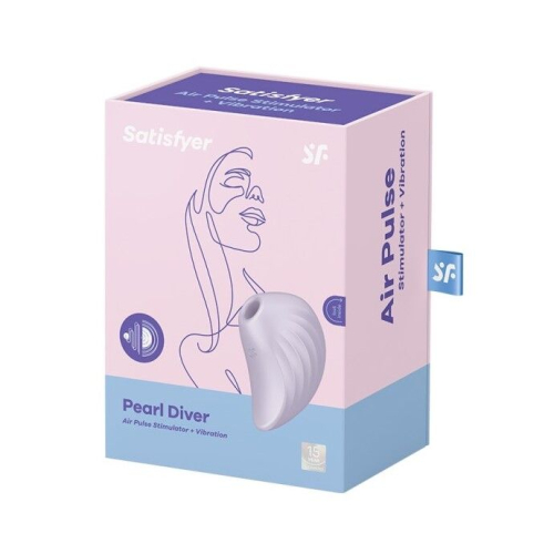 Вакуумный клиторальный мини стимулятор с вибрацией фиолетовый Satisfyer Pearl Diver - 5