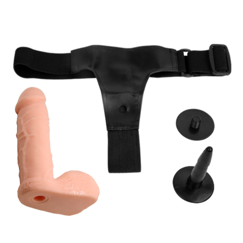 Страпон на чорних трусиках зі змінним фалоімітатором Ultra passionate Harness Strap-on - 4