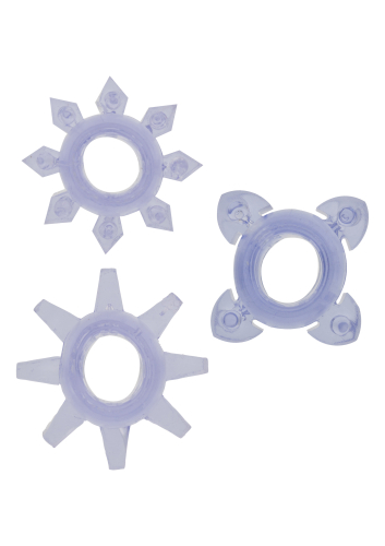 Эрекционные кольца на пенис фиолетового цвета 3 штуки Toy Joy Tickle C Rings - 3