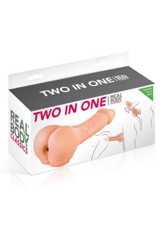 Насадка реалистик на член и мастурбатор 2-в-1 телесного цвета Real Body - 3