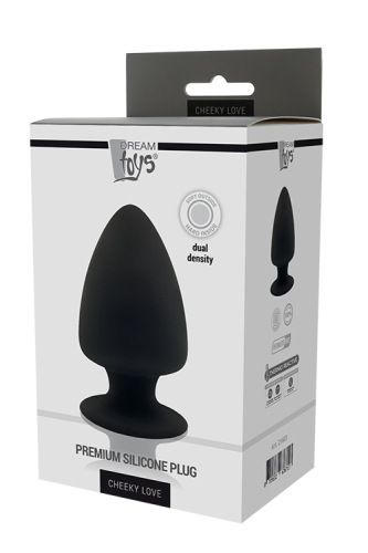 Термоактивная анальная пробка на присоске чёрная PREMIUM SILICONE PLUG L - 2