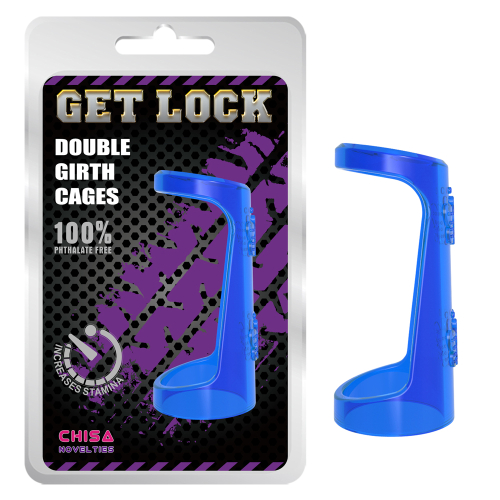 Насадка на пенис для поддержания эрекции синяя CHISA Double Girth Cages - 1