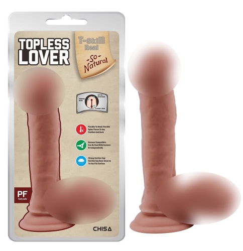 Фаллоимитатор реалистичный на присоске беженый с мошонкой CHISA Topless Lover - 1