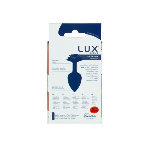 Металлическая анальная пробка Lux Active Rose Anal Plug фиолетовая - 6