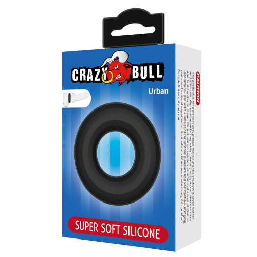 Ерекційне кільце на член силіконове чорне Lybaile Crazy Bull Urban super soft - 7