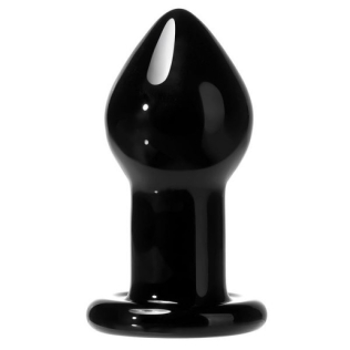 Анальна пробка скляна чорного кольору Vscnovelty Glass Anal Plug