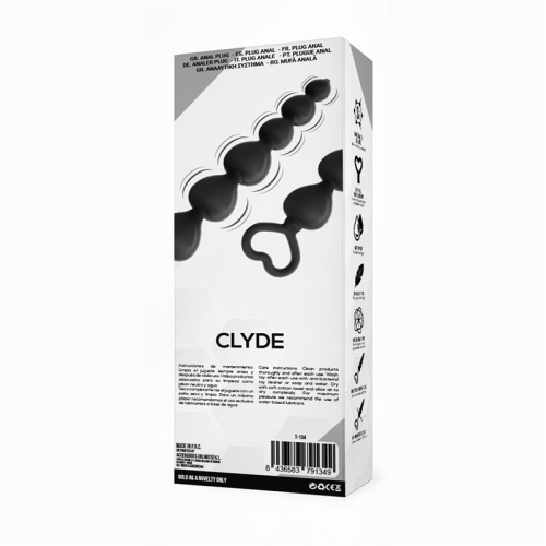 Анальный шарики с ручкой силиконовые черные Tardenochе Clyde Beaded Butt Plug Easy Pull - 3