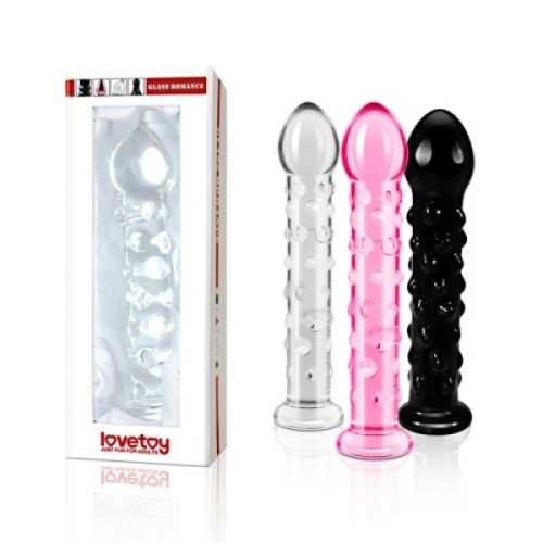 Скляний фалоімітатор Lovetoy Glass Romance рожевий - 2