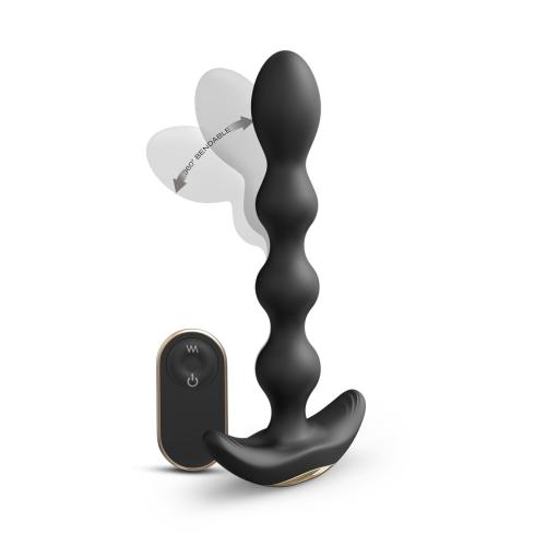 Анальний вібростимулятор з пультом ДК чорного кольору Dorcel FLEXI BALLS - 1