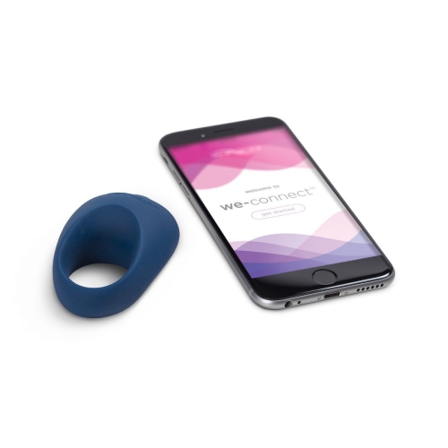 Эрекционное смарт виброкольцо синего цвета We Vibe Pivot - 8