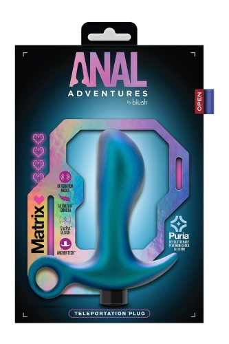 Вибромассажер простаты с кольцевой основой синего цвета Blush Anal Adventures - 7