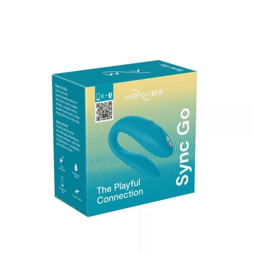 Смарт вибратор для пар силиконовый голубого цвета We Vibe Sync Go Light - 17