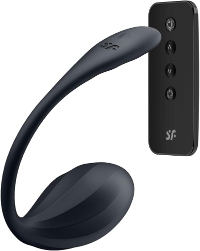 Віброяйце з пультом управління чорного кольору Satisfyer Shiny Petal Connect App - 2