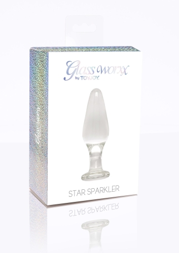 Пробка анальна зі скла прозора ToyJoy Glass Worxx Star Sparkler - 7