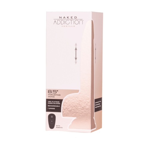 Фалоімітатор реалістичний на присосці з пульсацією тілесний Addiction Naked Addiction 8.5” Thruster - 12