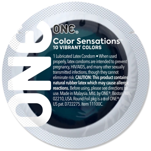 Презерватив из натурального латекса черного цвета ONE Color Sensations is the corner pocket 1 штука - 2