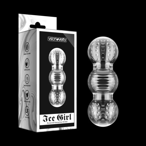 Мастурбатор рельефный без вибрации Ice Girl Textured Sensation Stroker прозрачный - 2