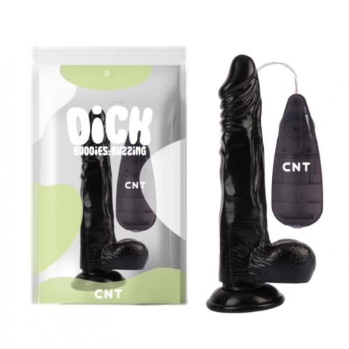 Вібратор реалістичний на присосці з пультом керування Cnt Vibrating Beginner Dildo чорного кольору5 - 1