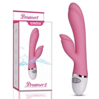 Вібратор c клиторальным стимулятором рожевий Lovetoy Dreamer 2 