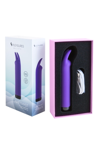 Вибратор с двумя отростками для сосков и клитора фиолетовый S Pleasures Bullets Amethyst - 5