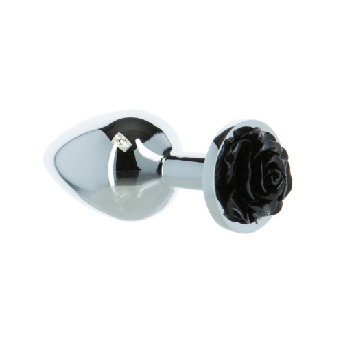 Металлическая анальная пробка Lux Active Rose Anal Plug черная - 2