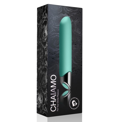 Вибратор силиконовый вагинальный и клиторальный зеленый Rocks Off Chaiamo Teal - 3