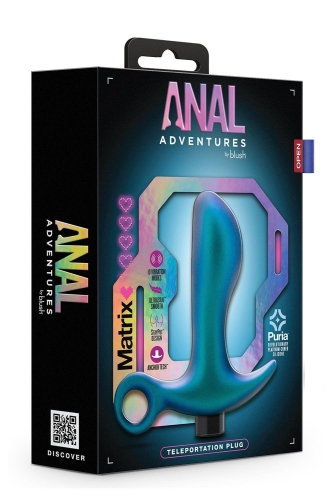 Вибромассажер простаты с кольцевой основой синего цвета Blush Anal Adventures - 6