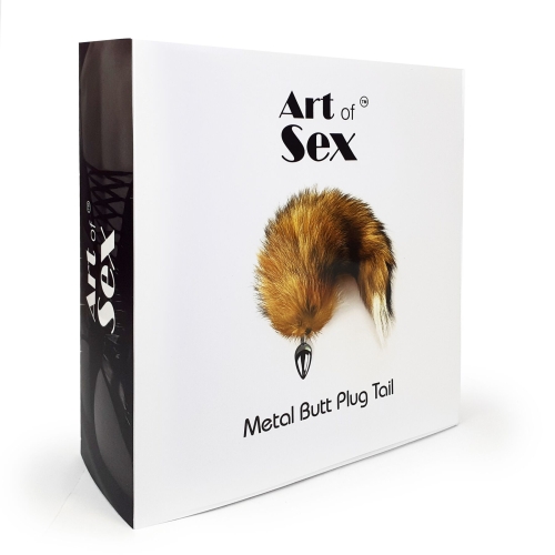 Анальная металлическая с рыжим хвостом из натурального меха M Art of Sex - 6