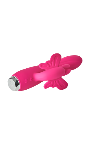Вибратор для точки G и с отростком бабочкой для клитора розового цвета Dream Toys - 5