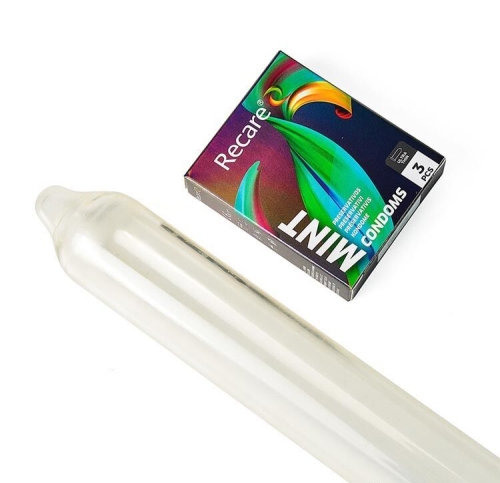 Презервативи ультратонкі аромат м'ята Recare Ultra Thin Mint Condoms Holographic 3 штуки - 4