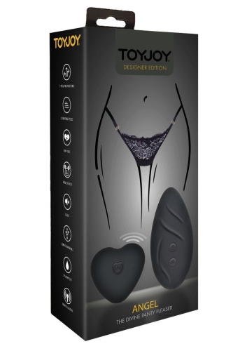 Вібротрусики для стимуляції клітора чорного кольору з пультом ДК Toy Joy - 2