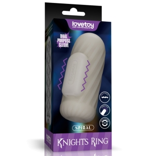 Вібронасадка на член спіральна біла Lovetoy Knights Ring