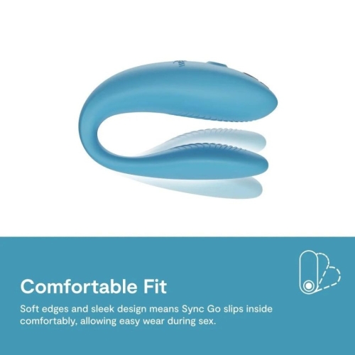 Смарт вибратор для пар силиконовый голубого цвета We Vibe Sync Go Light - 10