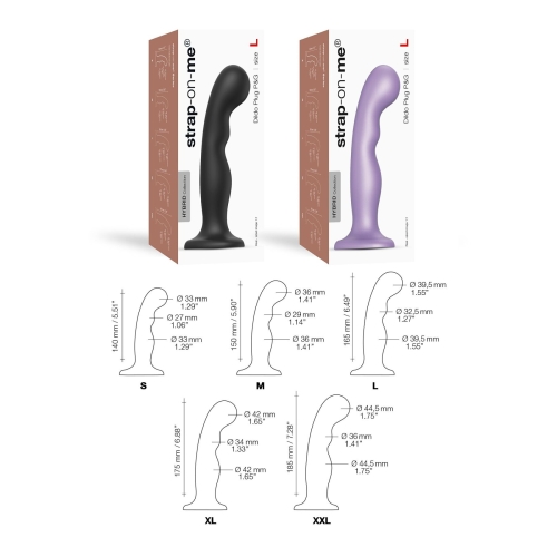 Насадка для страпону силіконова чорного кольору Strap On Me Dildo Plug P&amp;amp;G розмір XXL - 4